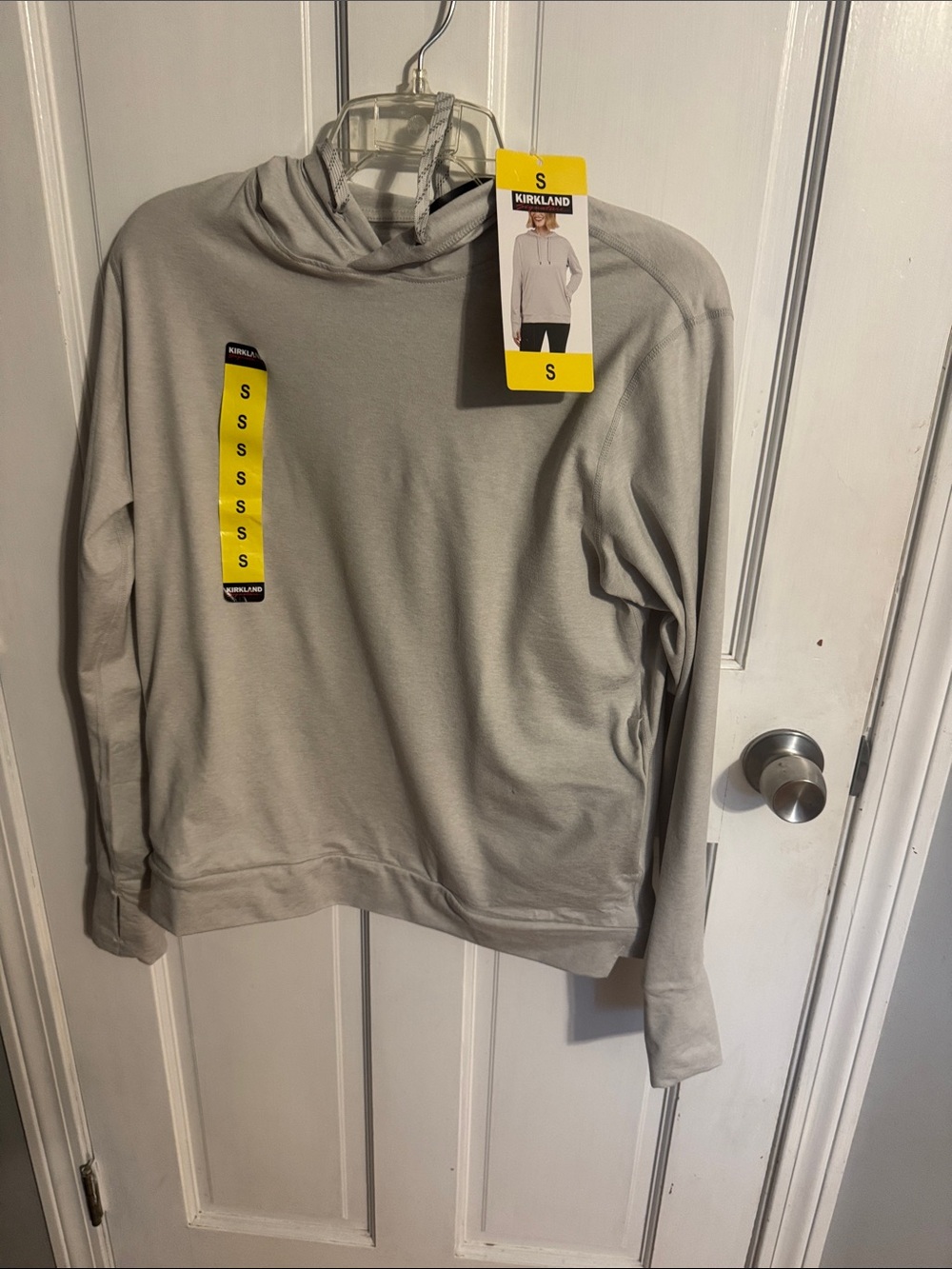 Kirkland Signature Men's Crewneck Hoodie Sweater - Light Gray
